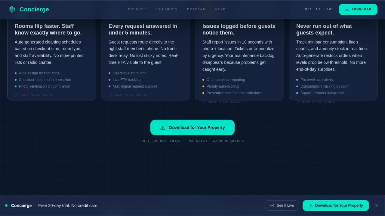 Hospitality Software Maintenance Website Template
