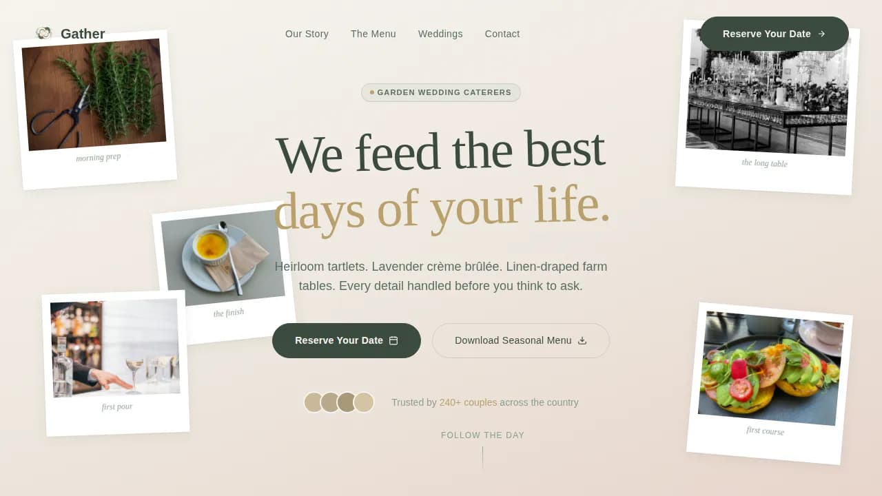 Garden Wedding Booking Website Template