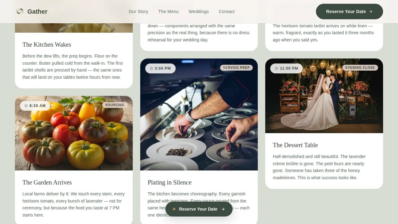 Garden Wedding Booking Website Template