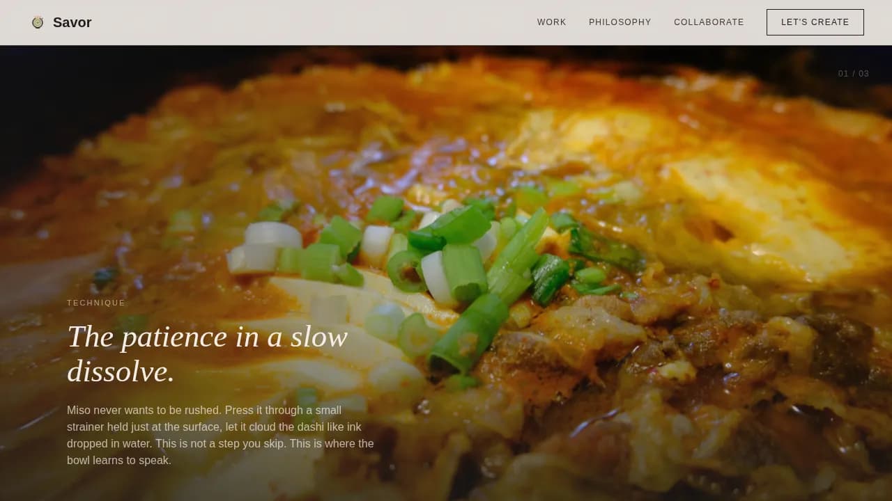 Chef & Culinary Personality Blog Website Template