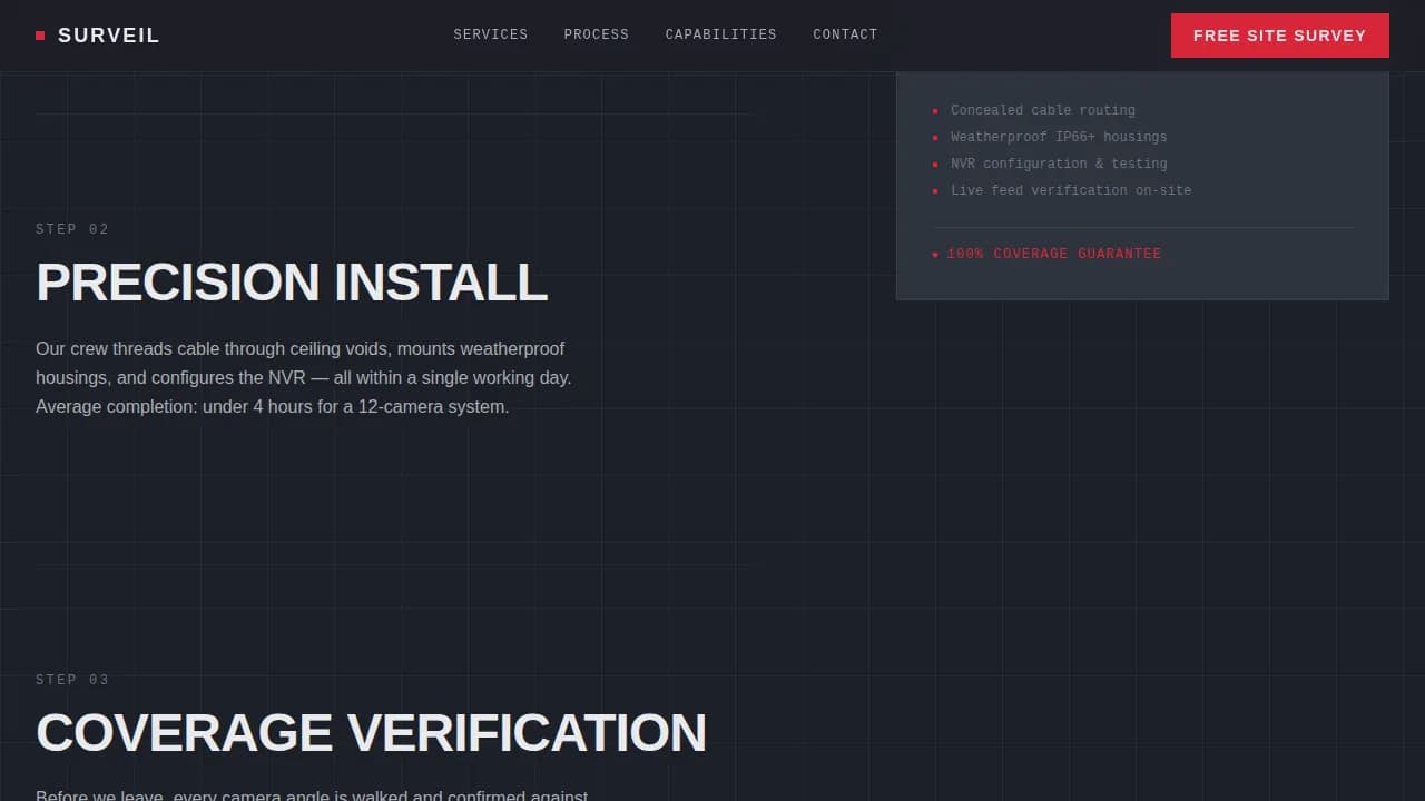 Surveil - Precision CCTV Installation Landing Page Template