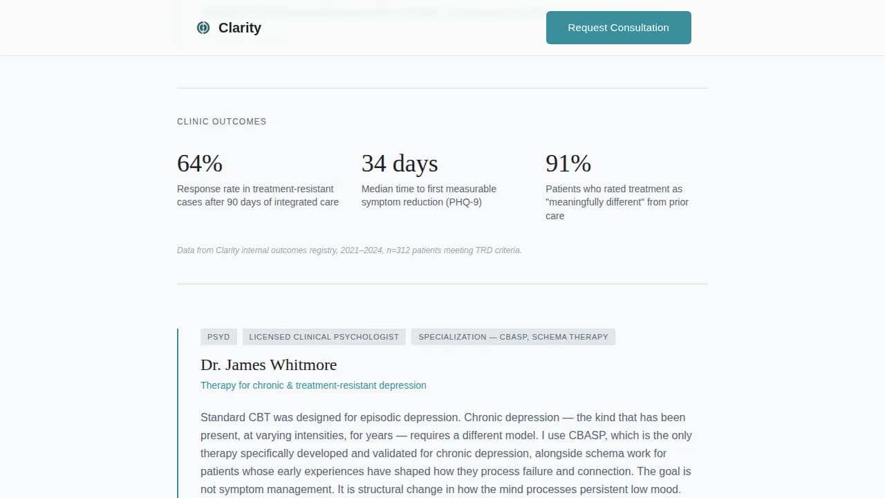 Depression Care Professional Website Template