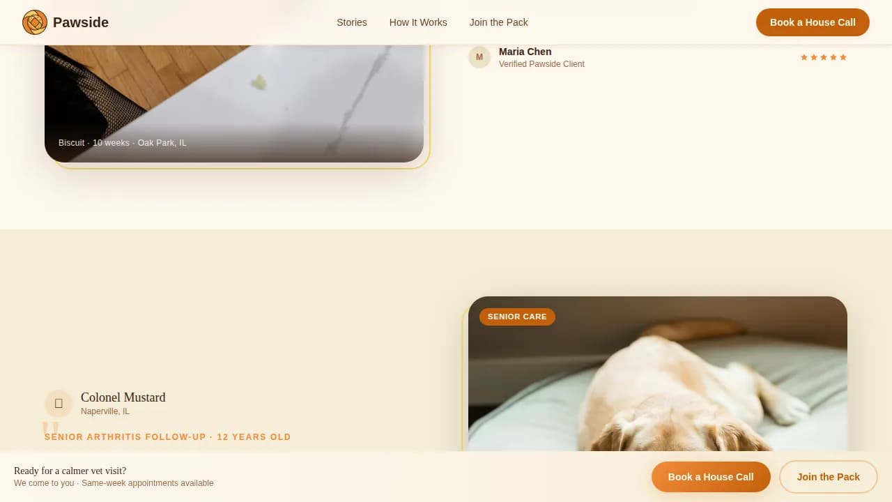 Veterinary Clinic Booking Website Template