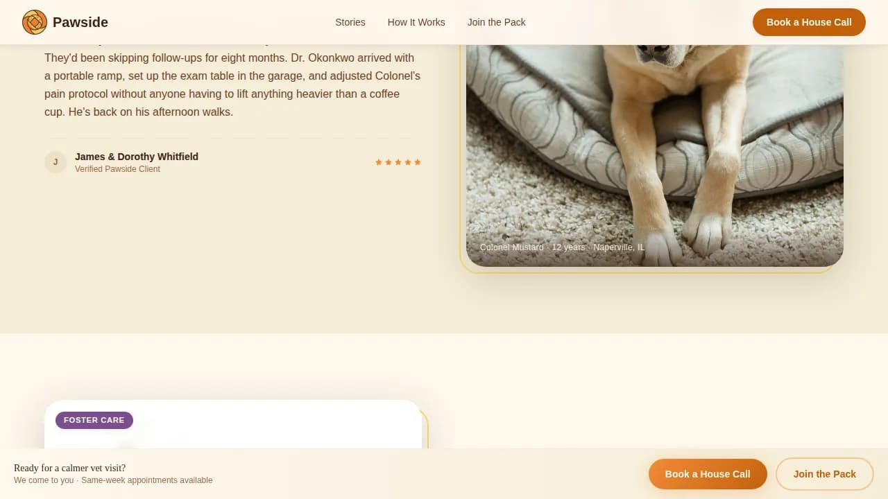 Veterinary Clinic Booking Website Template