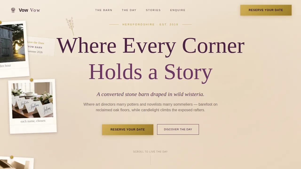 Bohemian Wedding Professional Website Template
