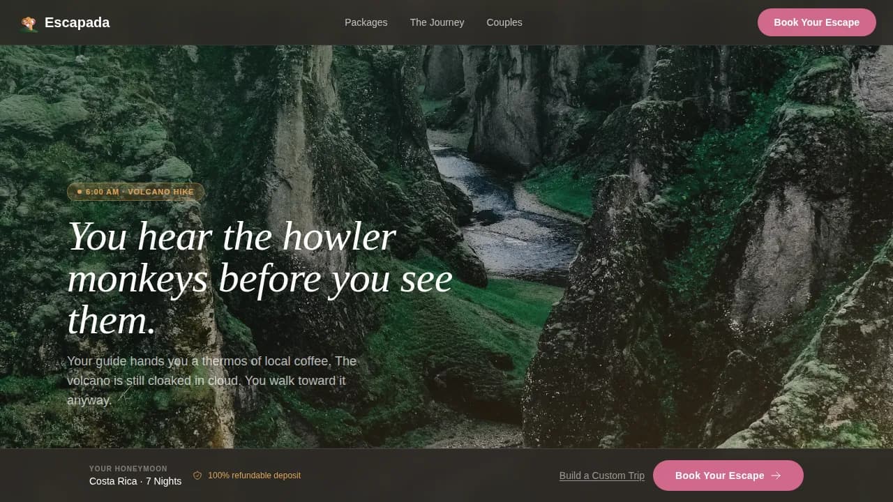 Costa Rica Travel Booking Website Template
