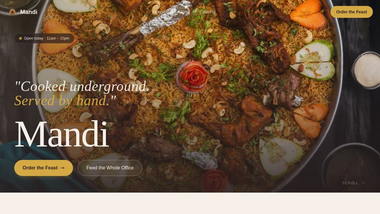Middle Eastern Cuisine & Dining Complete Professional Website Template