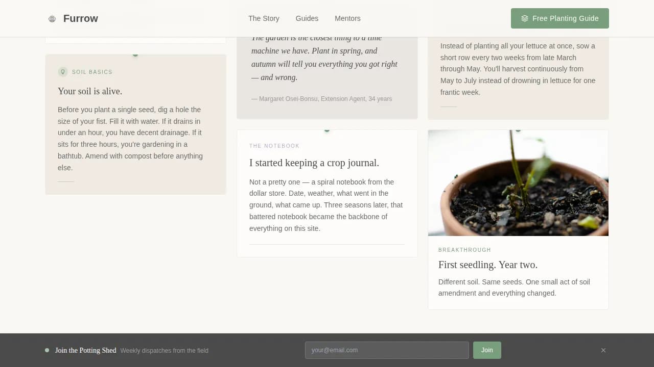 Harvest — Seasonal Agriculture Blog Landing Page Template