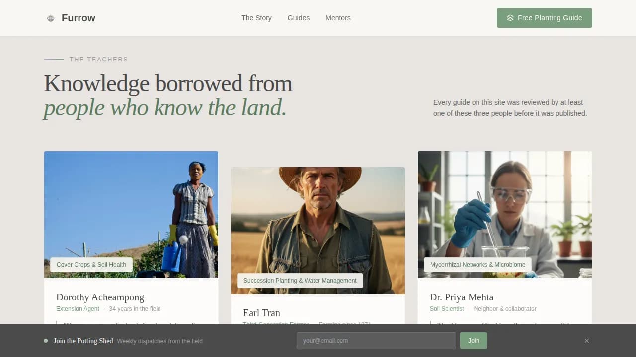 Harvest — Seasonal Agriculture Blog Landing Page Template