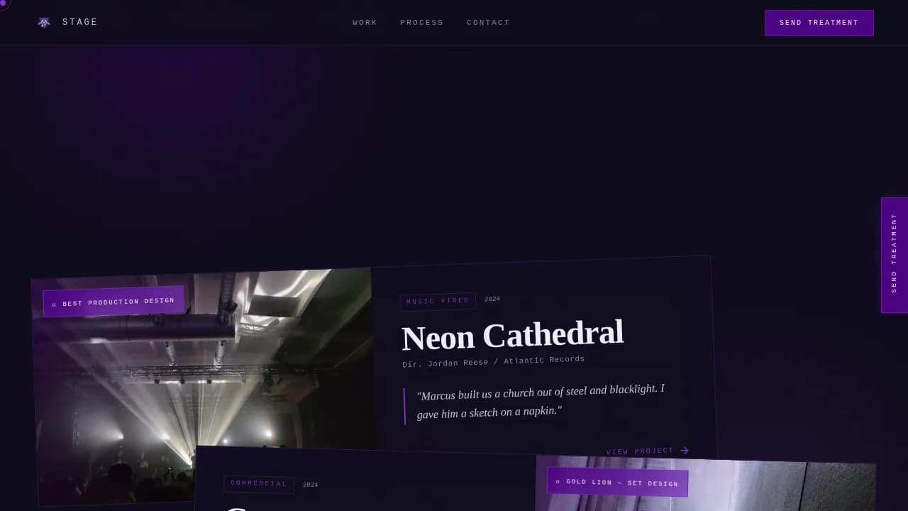 Set Designer Portfolio Reviews Website Template