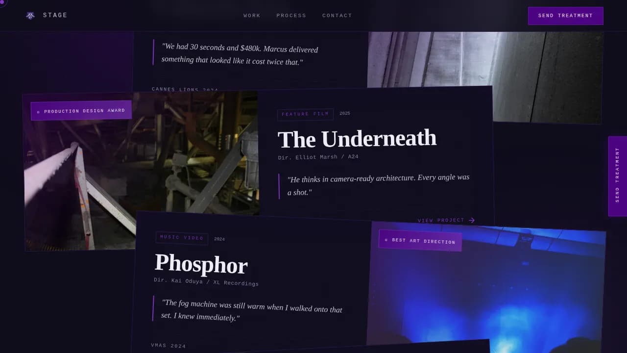 Set Designer Portfolio Reviews Website Template