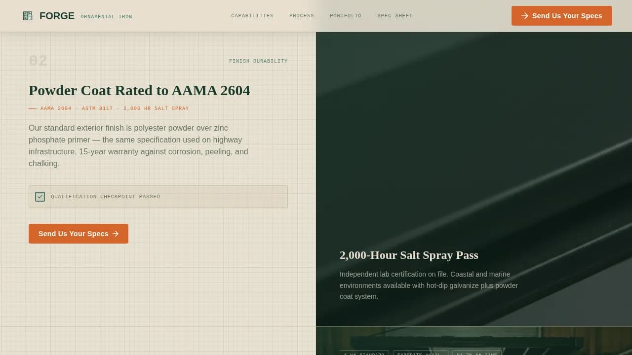 Craft — Precision Metal Fabrication Landing Page Template
