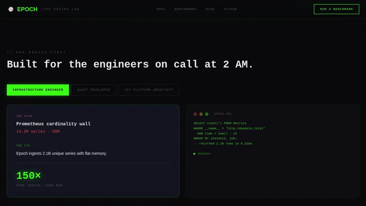 Chrono — Lightning-Fast Database Landing Page Template