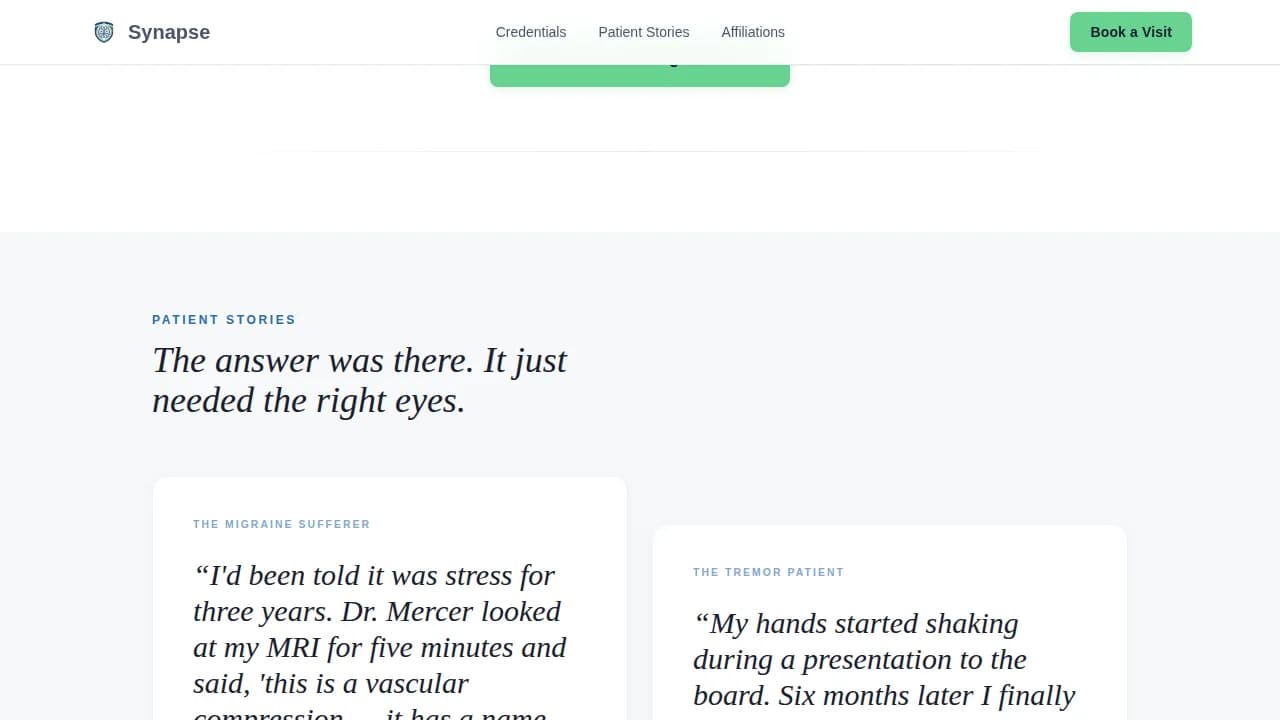 Neural — Precision Neurology Booking Landing Page Template
