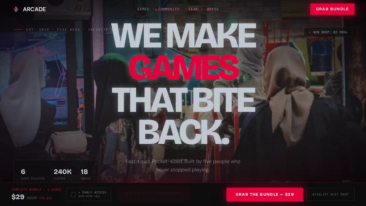 Launch — Cutting-Edge Game Studio Landing Page Template