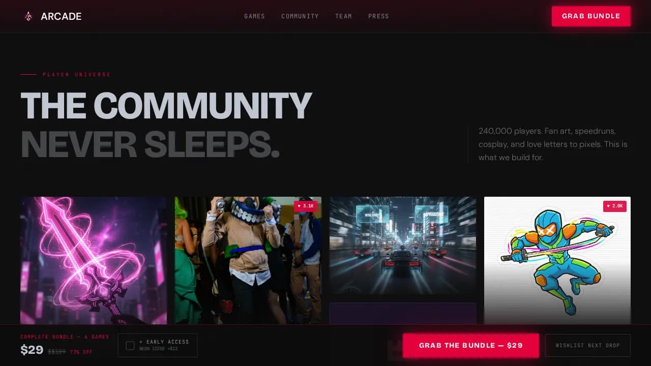 Launch — Cutting-Edge Game Studio Landing Page Template