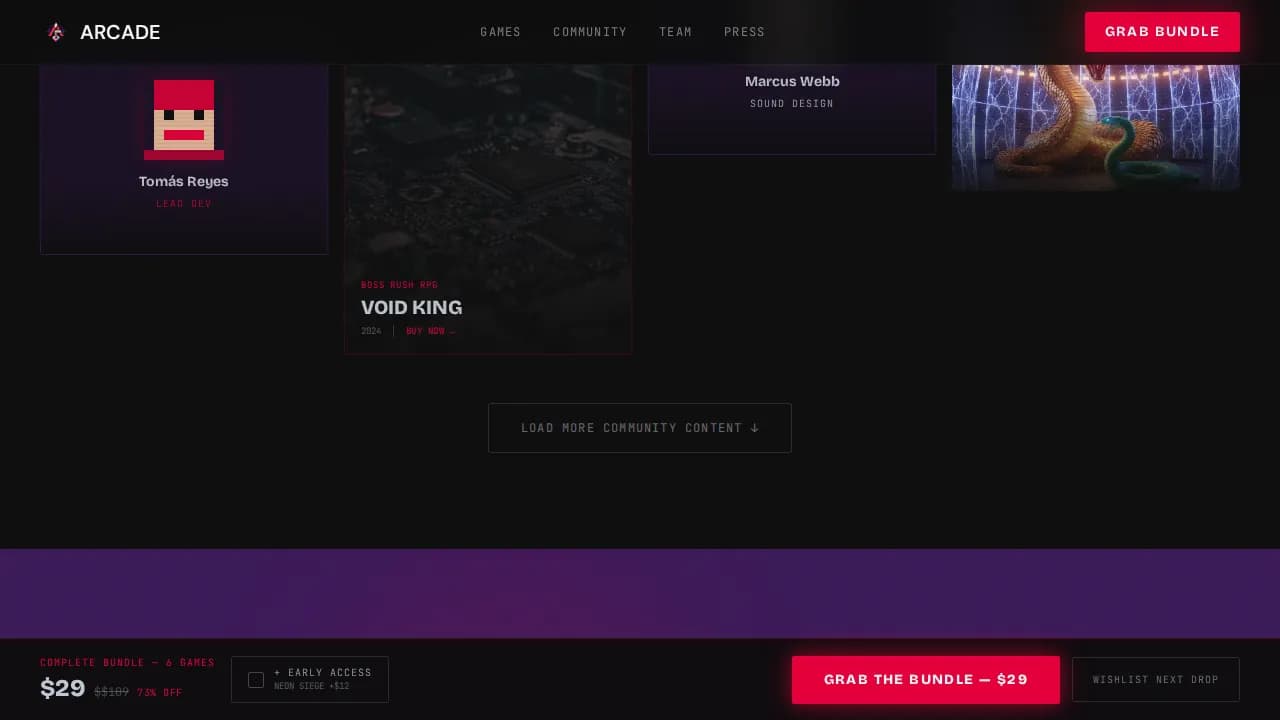 Launch — Cutting-Edge Game Studio Landing Page Template