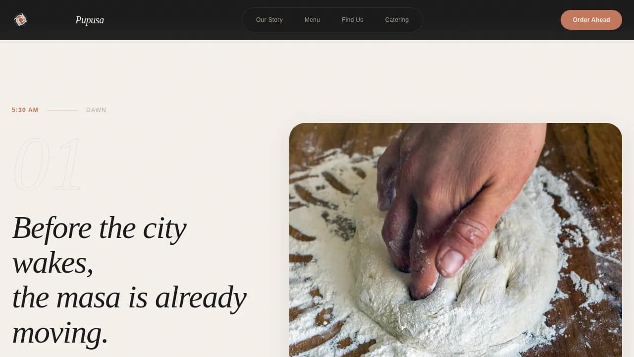 Pupusa — Artisan Food Truck Landing Page Template