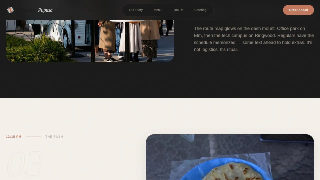 Pupusa — Artisan Food Truck Landing Page Template