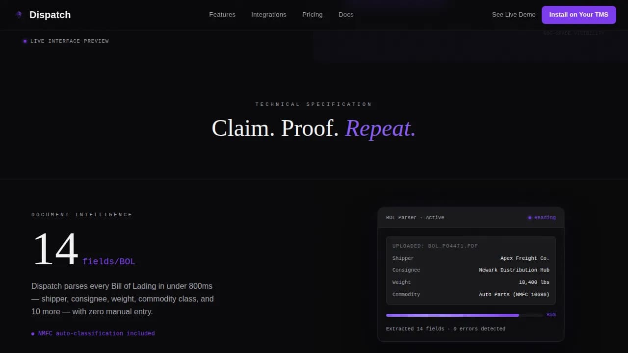 Dispatch — Rapid Logistics Tracking Landing Page Template