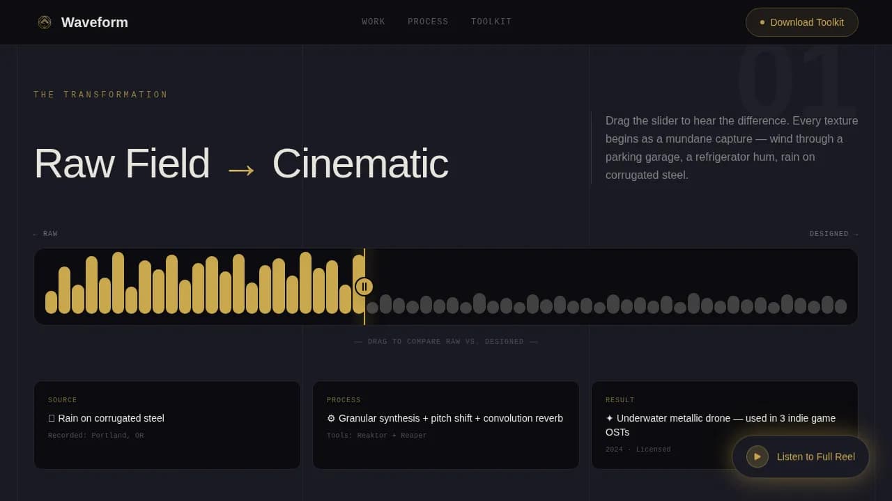 Resonance — Professional Audio Engineering Landing Page Template