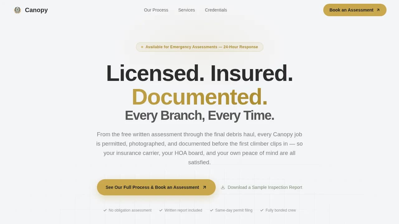 Arborist Booking Website Template
