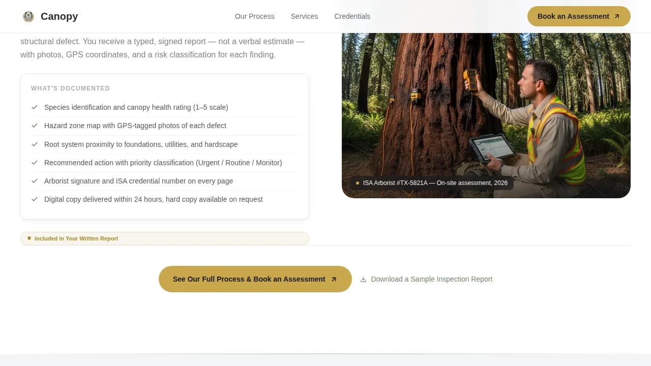 Arborist Booking Website Template