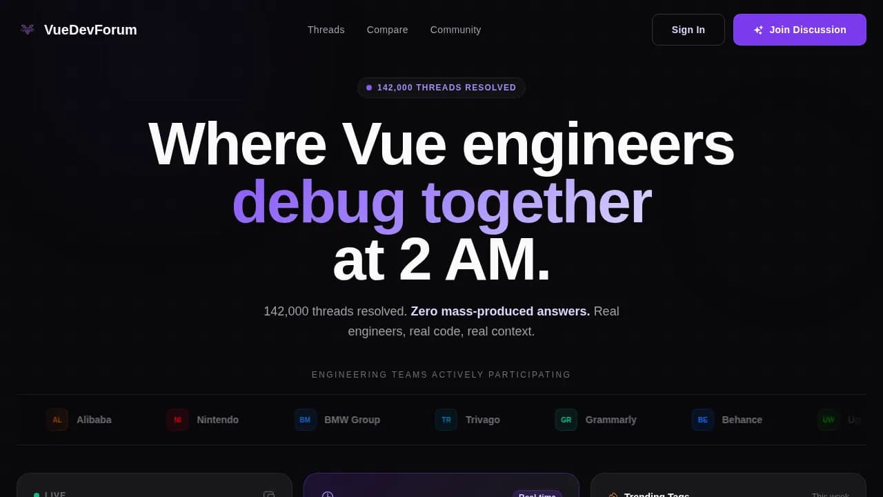 Nexus — Elite Vue Developer Landing Page Template