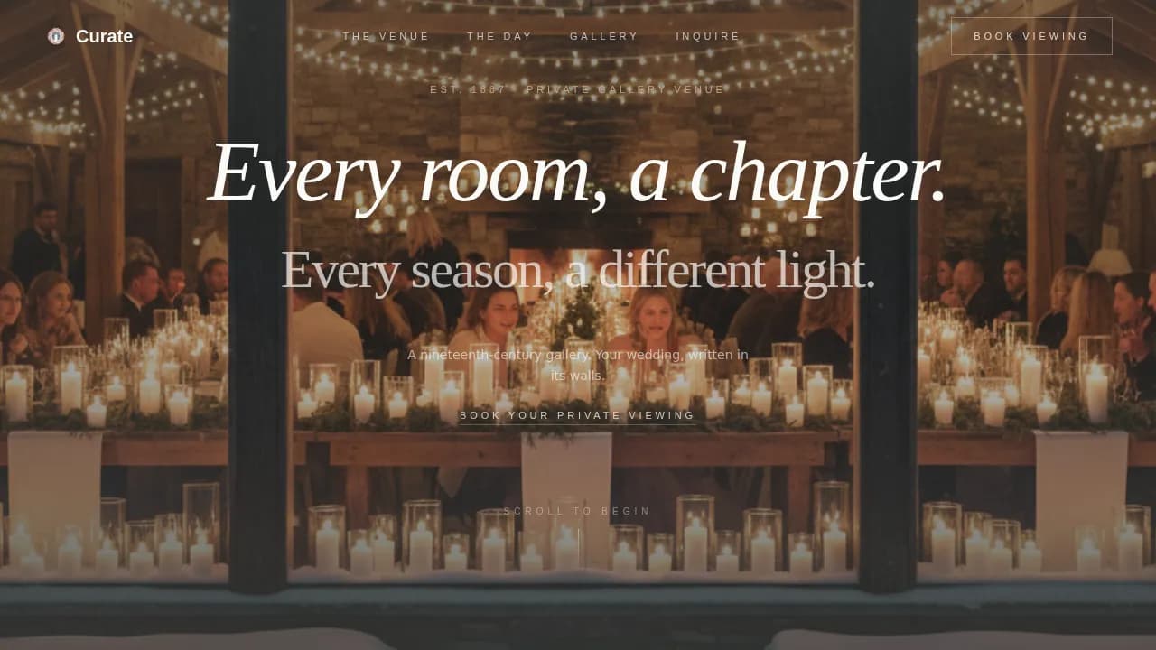 Heritage — Elegant Gallery Wedding Venue Landing Page Template
