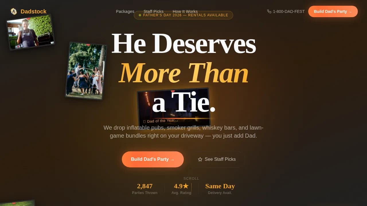 Bash — Backyard Festival Rental Services Landing Page Template