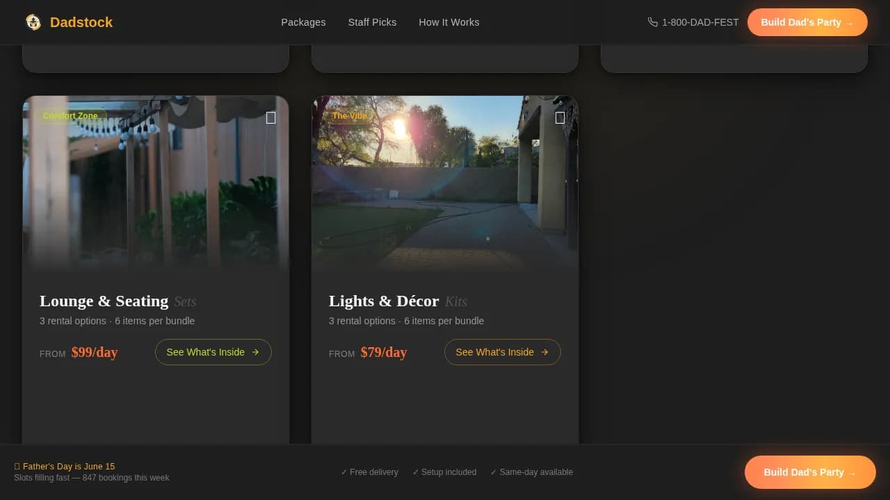 Bash — Backyard Festival Rental Services Landing Page Template