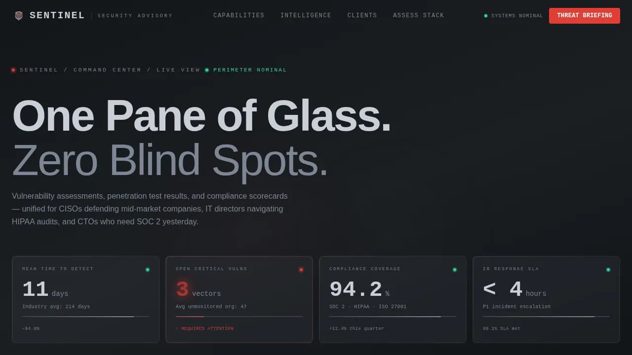 Command — Elite Security Advisory Center Landing Page Template