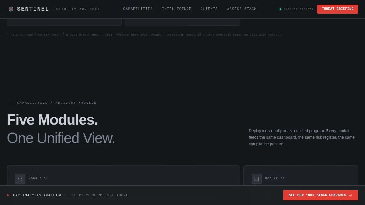 Command — Elite Security Advisory Center Landing Page Template