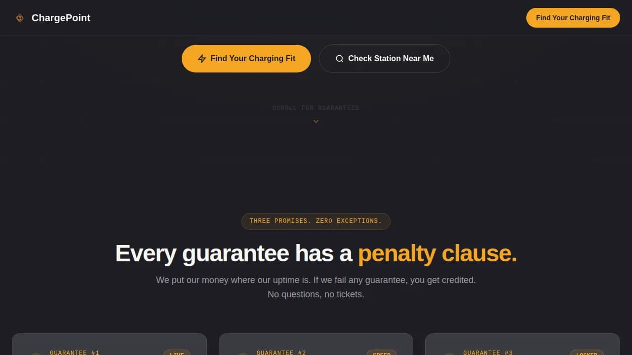Chargepoint - Guaranteed Fast EV Charging Network Landing Page Template
