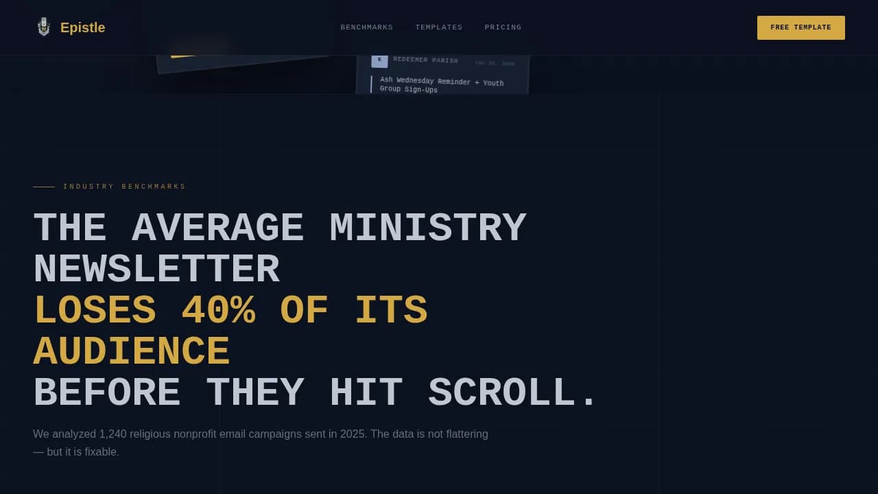 Message — Bold Ministry Newsletter Landing Page Template