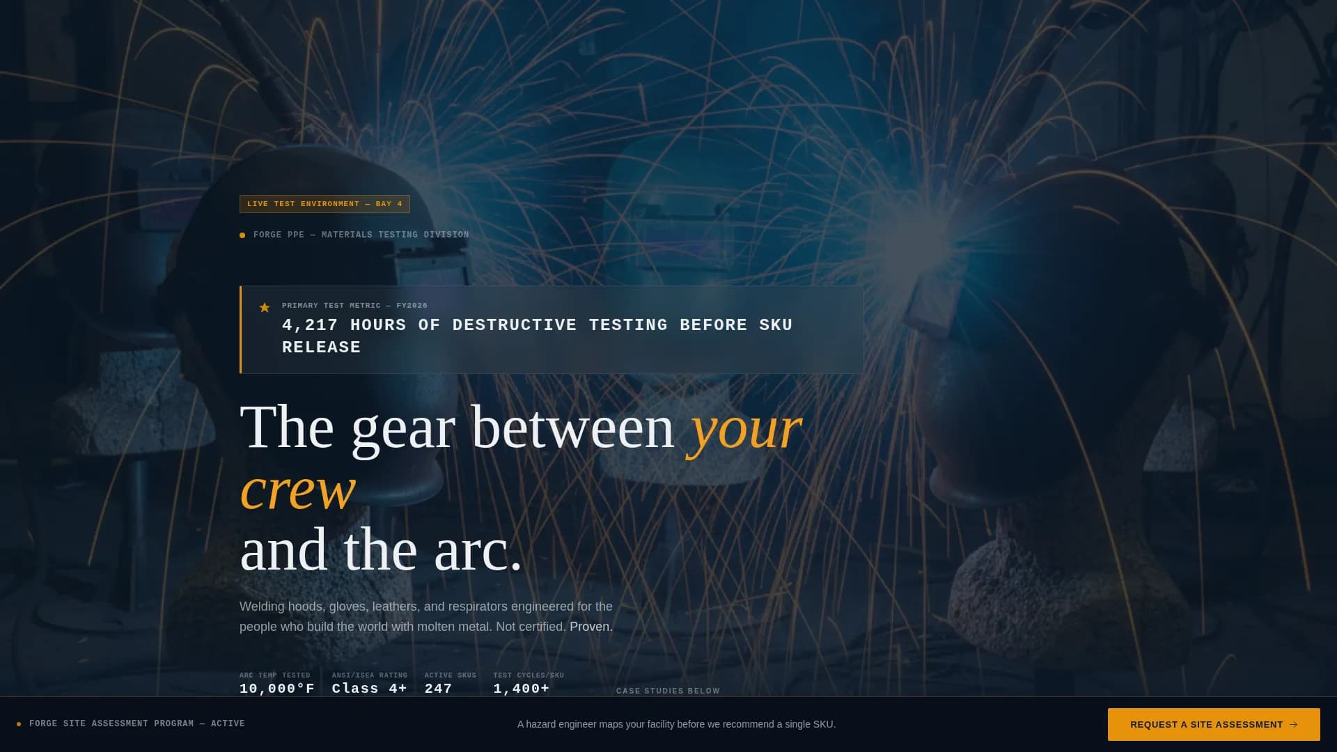 Forge - Engineered Welding PPE Manufacturer Landing Page Template