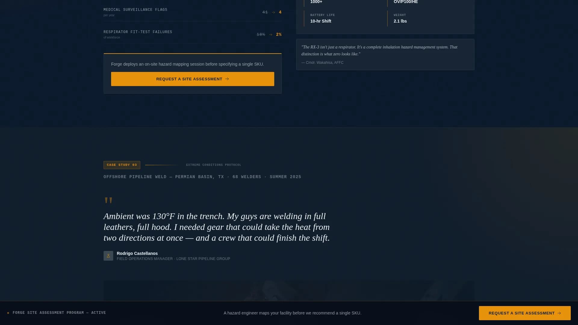 Forge - Engineered Welding PPE Manufacturer Landing Page Template