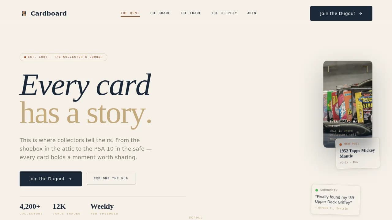 Memorabilia — Expert Sports Collecting Landing Page Template