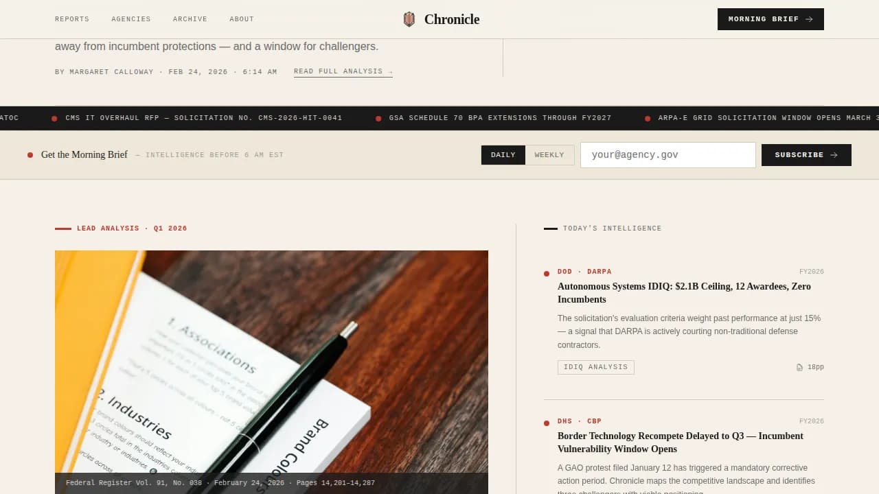 Archive — Authoritative Intelligence Briefing Landing Page Template