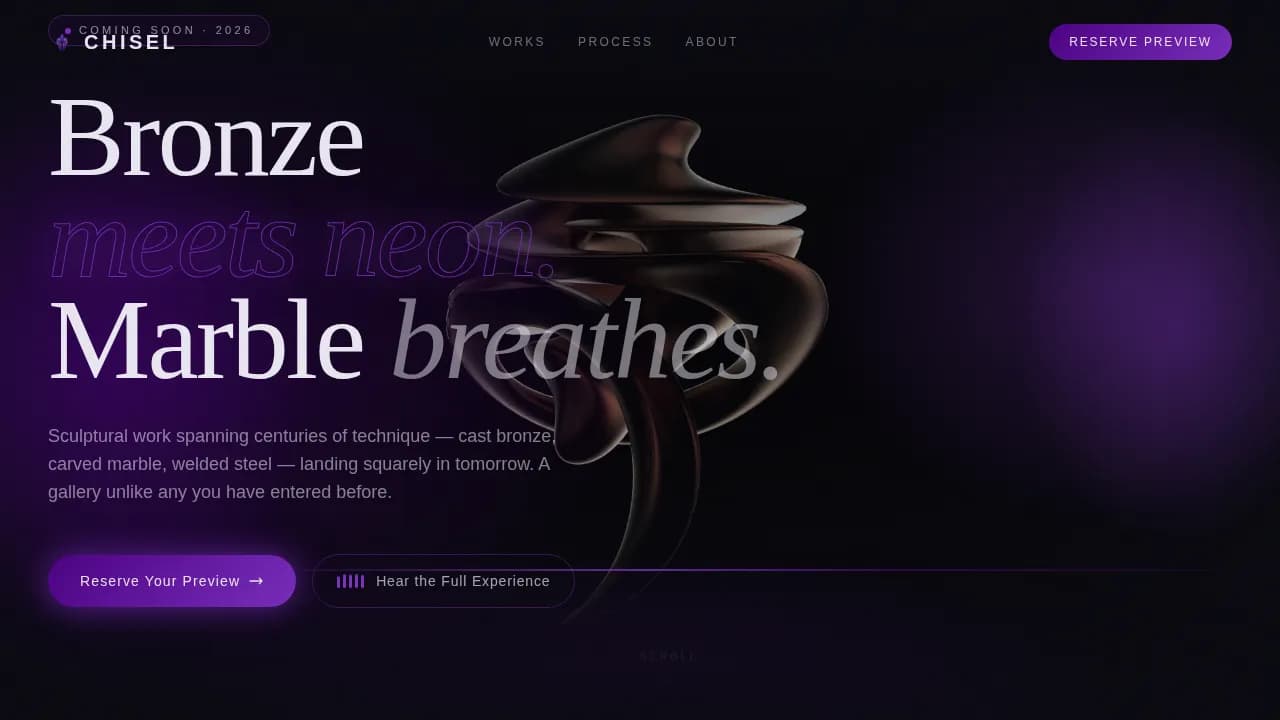 Artisan — Contemporary Fine Art Gallery Landing Page Template