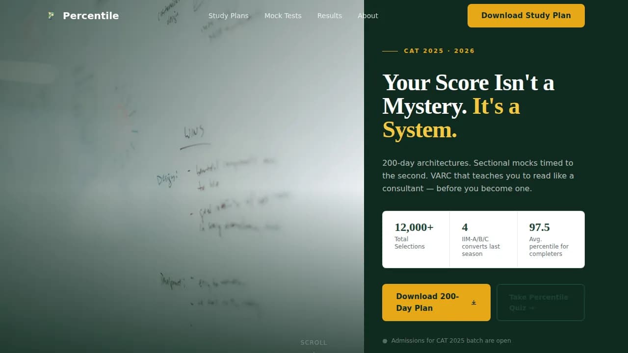 Percentile - Precision CAT MBA Coaching Landing Page Template