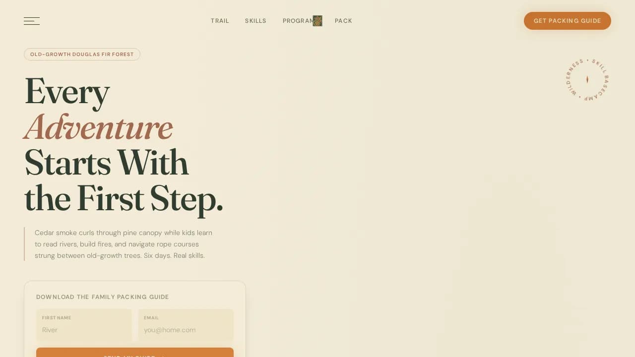 Summer Camp & Outdoor Program Professional Website Template