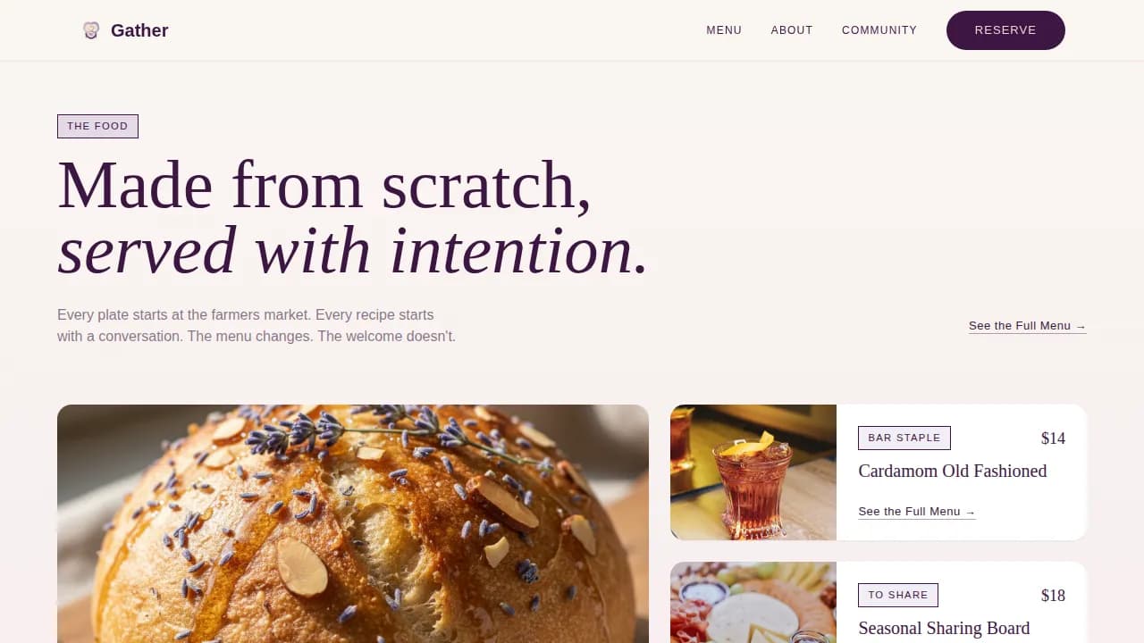 Embrace — Inclusive LGBTQ+ Restaurant Landing Page Template
