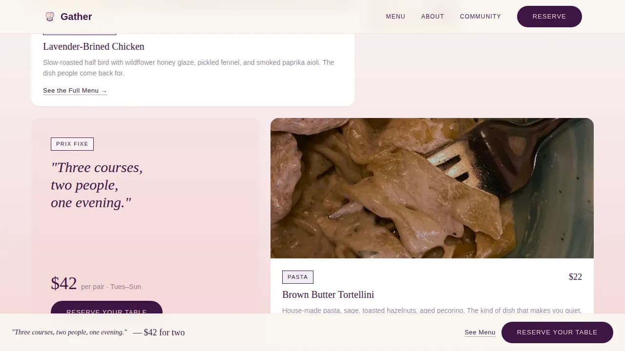 Embrace — Inclusive LGBTQ+ Restaurant Landing Page Template