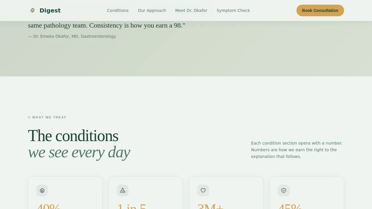 Gastroenterologist Clinic Booking Website Template