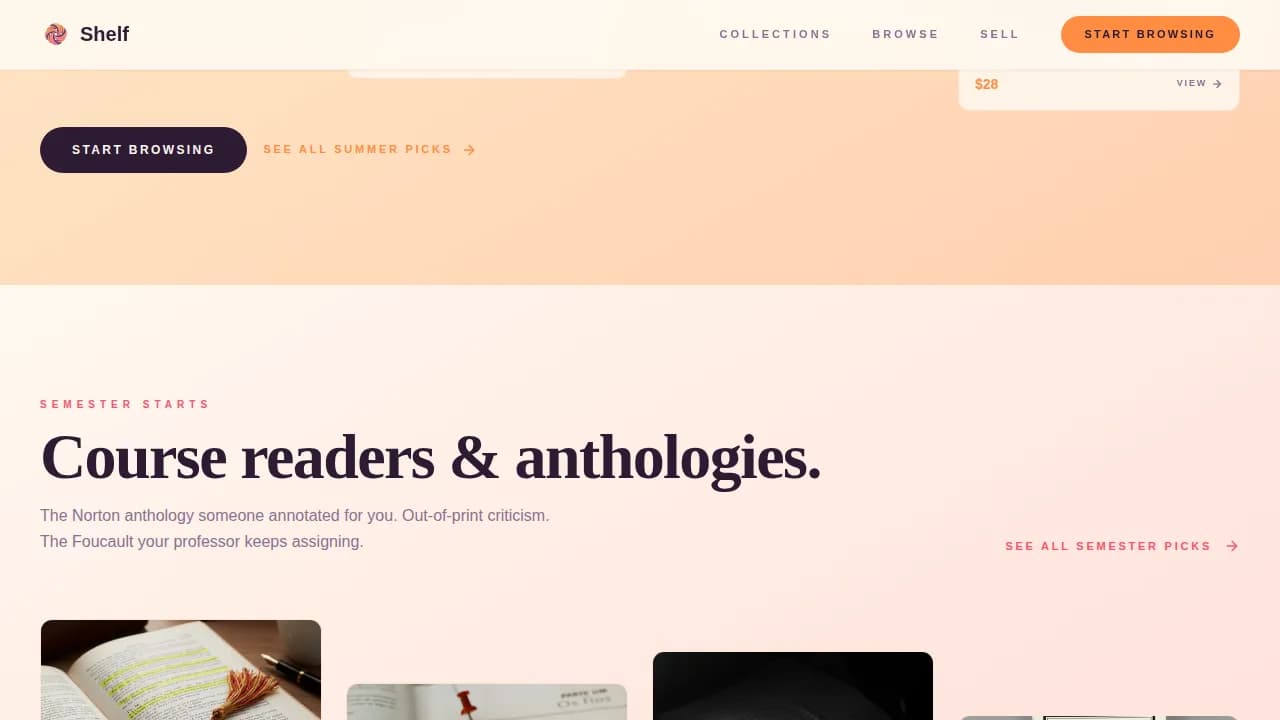 Library — Curated Vintage Books Landing Page Template
