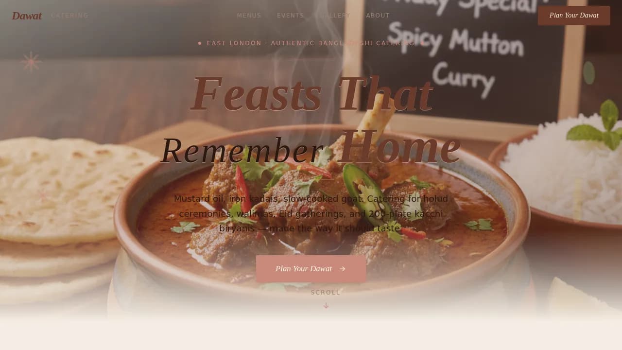 Dawat - Authentic Bangladeshi Catering Landing Page Template