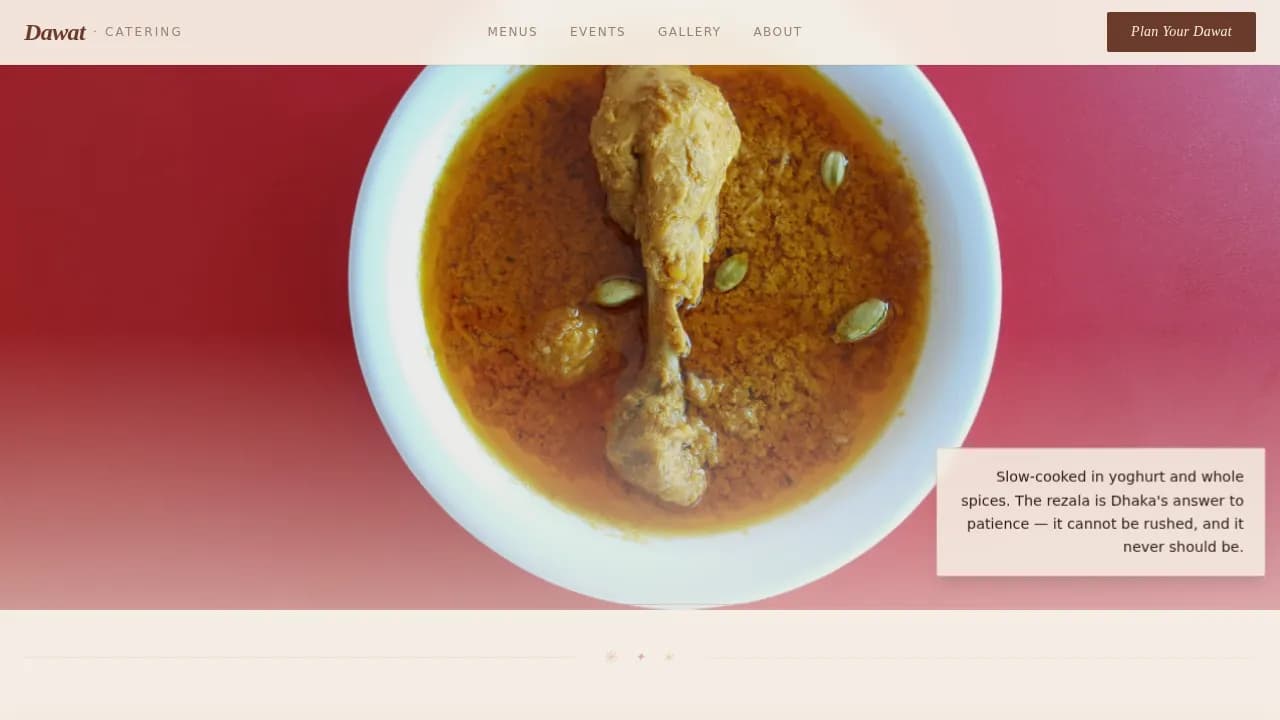 Dawat - Authentic Bangladeshi Catering Landing Page Template