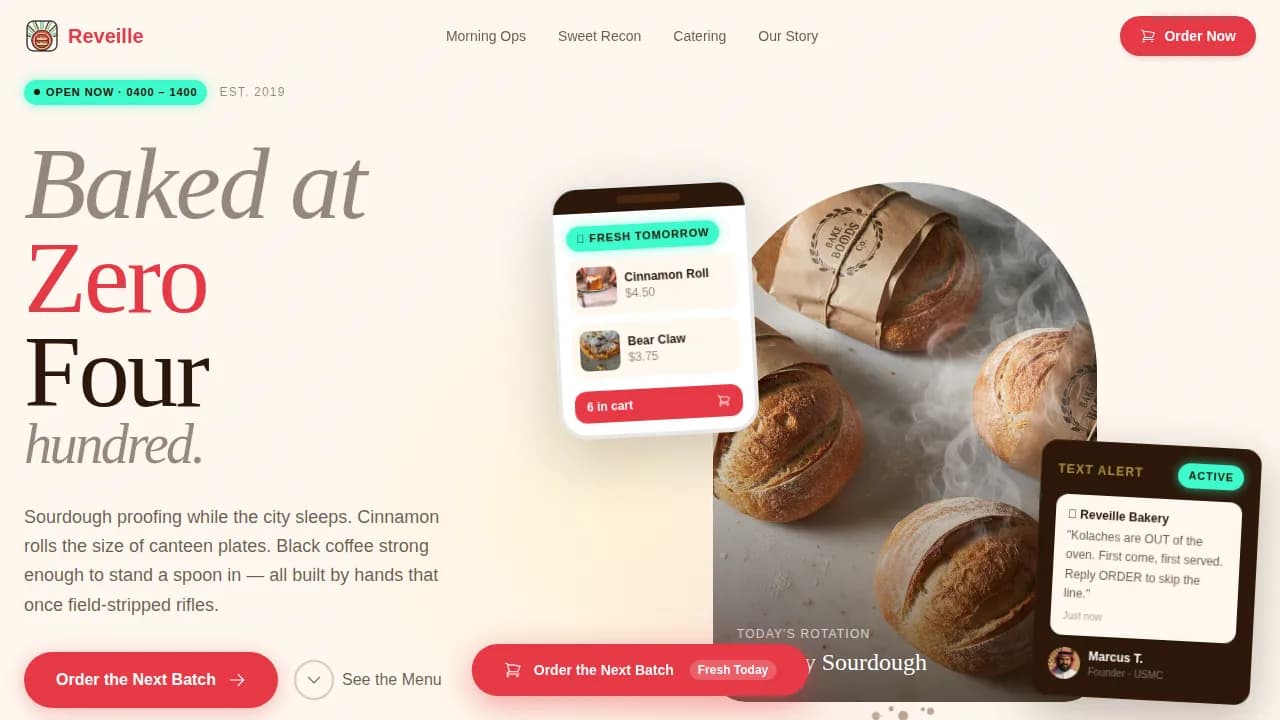Vintage — Nostalgia Veteran Artisan Bakery Landing Page Template