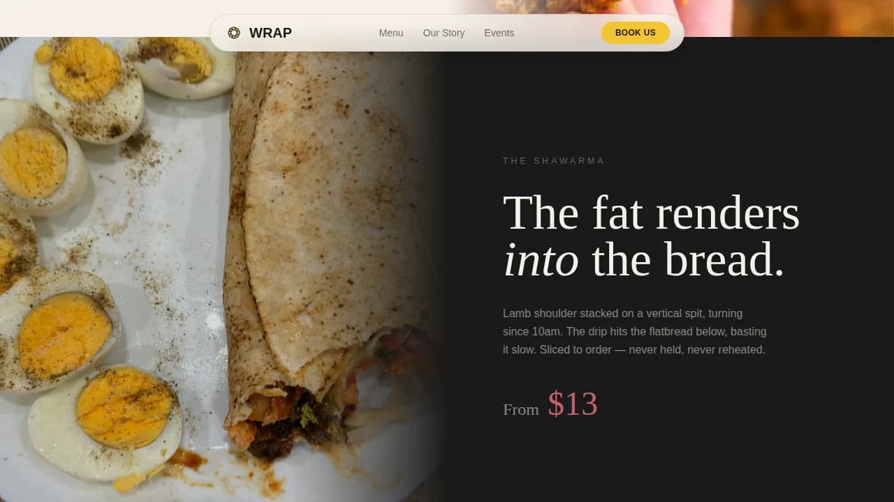 Feast — Dynamic Street Food Catering Landing Page Template